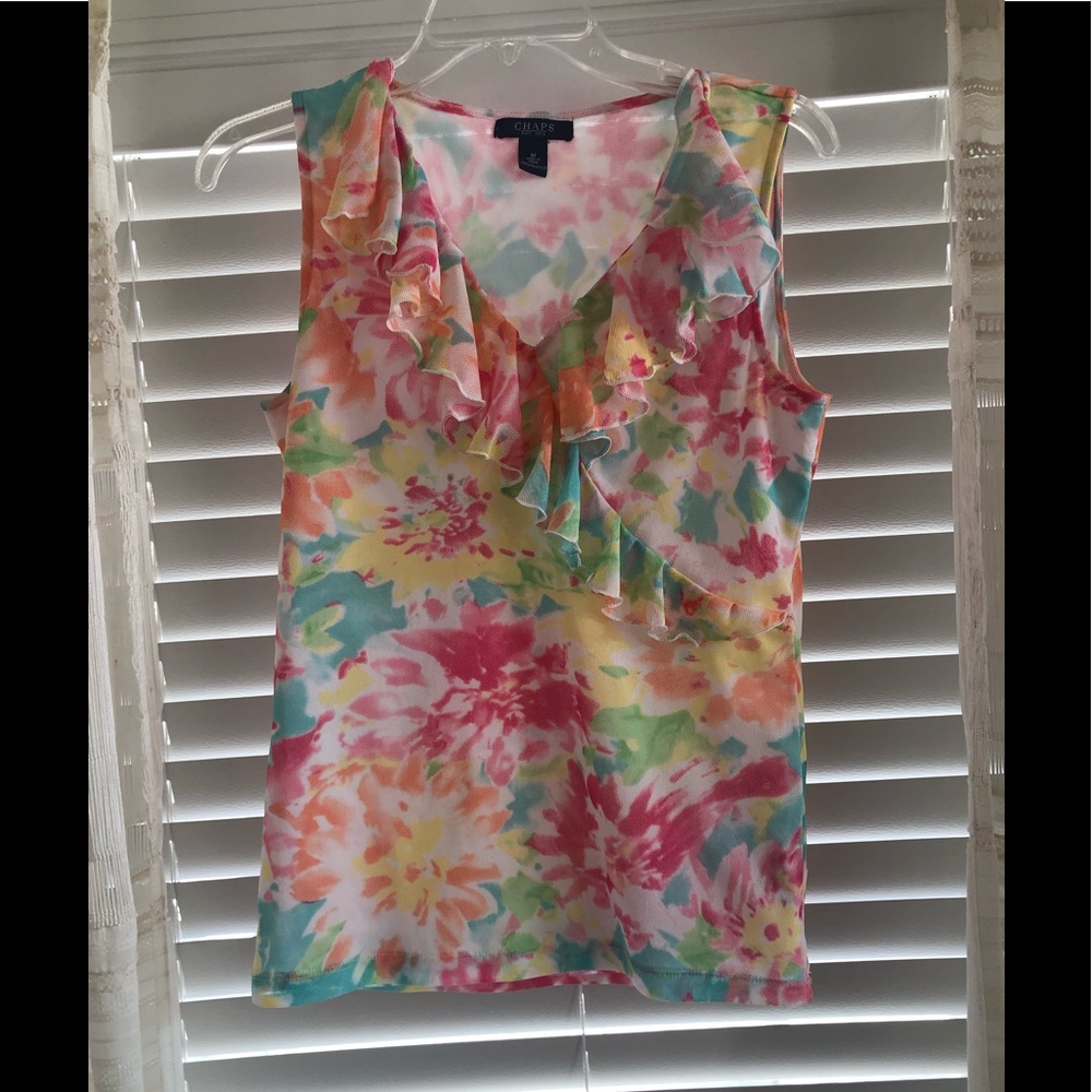 Chaps gorgeous floral blouse size medium